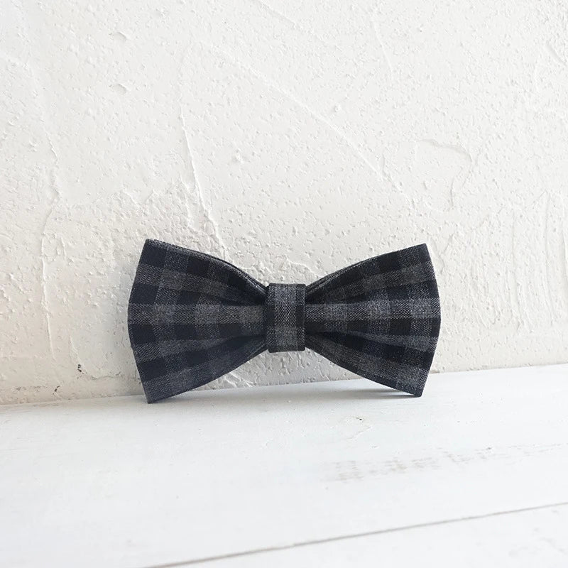 Black Grey Plaid Dog Bowtie Pet Collar Accessory Puppy Cat Pet Supplies Grooming Tools Dogs Dismountable Ornamental Bow Tie Dogy