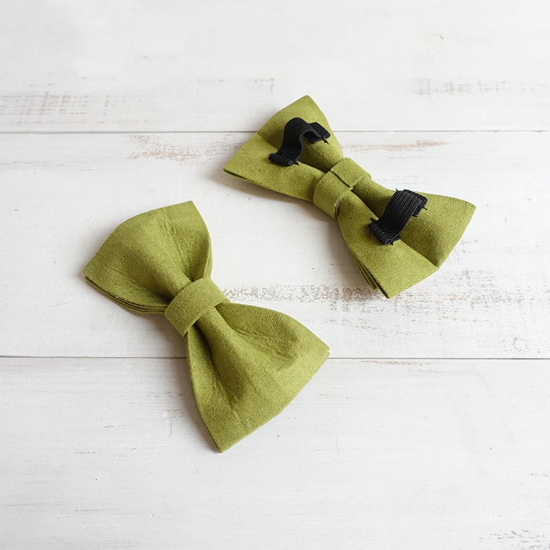 Light Green Velvet Dog Bowtie Pets Collar Accessory Puppy Cat Pet Supplies Grooming Tools Dogs Dismountable Ornamental Bow Ties Dogy