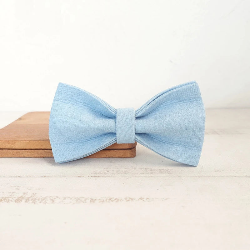 Light Blue Velvet Dog Bowtie Collar Accessory Puppy Cat Pet Supplies Grooming Tools Dogs Dismountable Ornamental Bow Tie Dogy