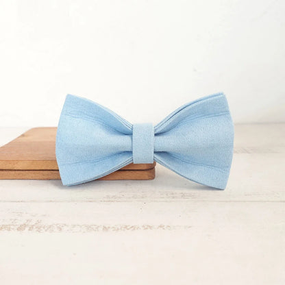 Light Blue Velvet Dog Bowtie Collar Accessory Puppy Cat Pet Supplies Grooming Tools Dogs Dismountable Ornamental Bow Tie Dogy