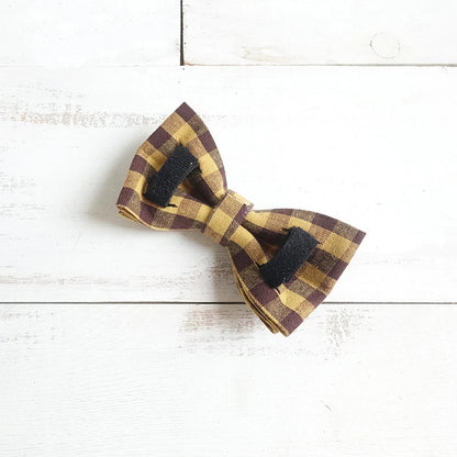 Brown Yellow Plaid Dog Bowtie Pets Collar Accessory Puppy Cat Pet Supplies Grooming Tools Dogs Dismountable Ornamental Bow Ties Dogy