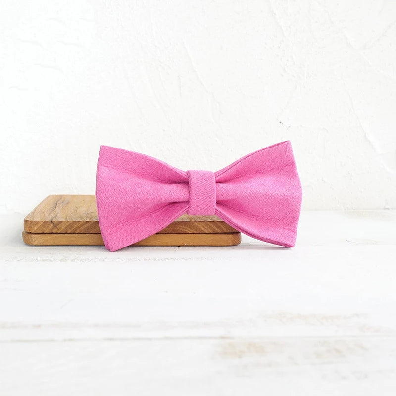 Pink Velvet Dog Bowtie Pets Collar Accessory Puppy Cat Pet Supplies Grooming Tools Dogs Dismountable Ornamental Bow Ties Dogy