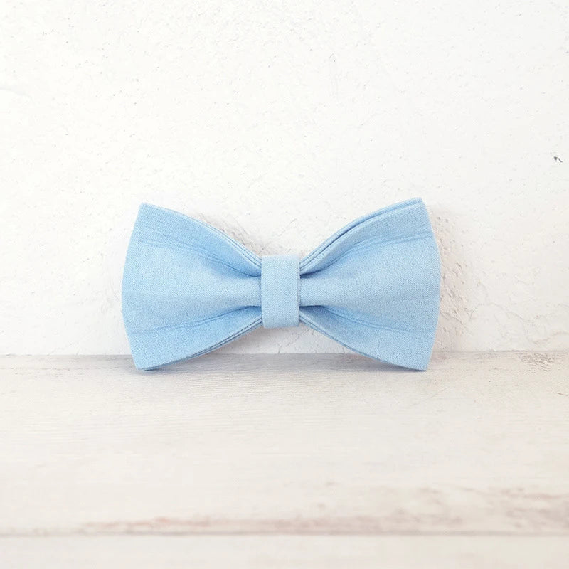 Light Blue Velvet Dog Bowtie Collar Accessory Puppy Cat Pet Supplies Grooming Tools Dogs Dismountable Ornamental Bow Tie Dogy