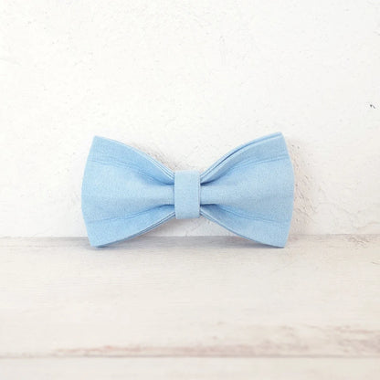 Light Blue Velvet Dog Bowtie Collar Accessory Puppy Cat Pet Supplies Grooming Tools Dogs Dismountable Ornamental Bow Tie Dogy