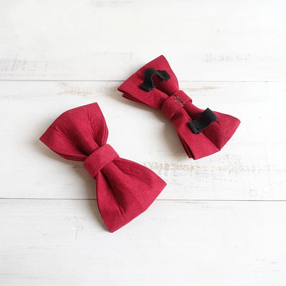 Red Velour Dog Bowtie, Pet Collar Accessory, Puppy, Cat, Pet Supplies, Grooming Tools, Dismountable, Ornamental Bow Ties Dogy