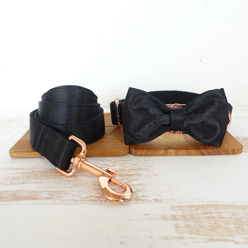 Shinny Black Velvet Dog Bowtie Pets Collar Accessory Puppy Cat Pet Supplies Grooming Tools Dogs Dismountable Ornamental Bow Ties Dogy