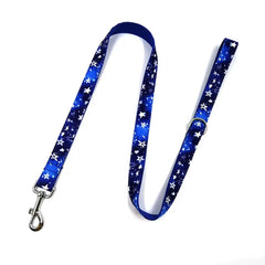 Personalized Stars Pet Collar Custom Puppy Nameplate ID Tag Adjustable Buckle Blue Space Star Basic Collars Leash Dogy