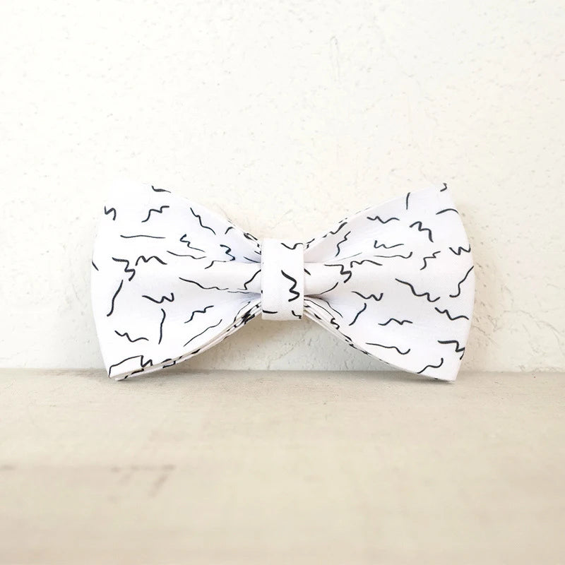 White Black Lines Dog Bowtie Collar Accessory Puppy Cat Pet Supplies Grooming Tools Dogs Dismountable Ornamental Bow Tie Dogy