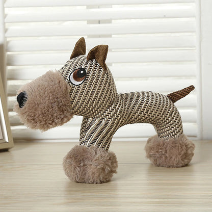 Bite Resistant Linen Puppy Dog Chew Toy Squeaky Elephant Horse Shape Pet Toys for Small Medium Dogs French Bulldog Accessories - Dogy