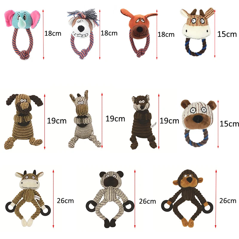 Animals Shape Pet Dog Stuffed Toys for Small Dogs Plush Squeaky Puppy Cat Chew Toy Yorkshire Terrier mascotas perros accesorios Dogy