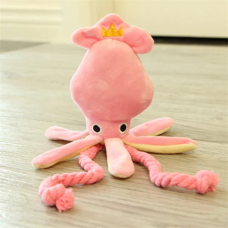 Octopus Stuffed Puppy Dog Chew Rope Toy Squeaker Pet Toys for Small Medium Dogs Cleaning Teeth Pomeranian Cat mascotas Supplies - Dogy