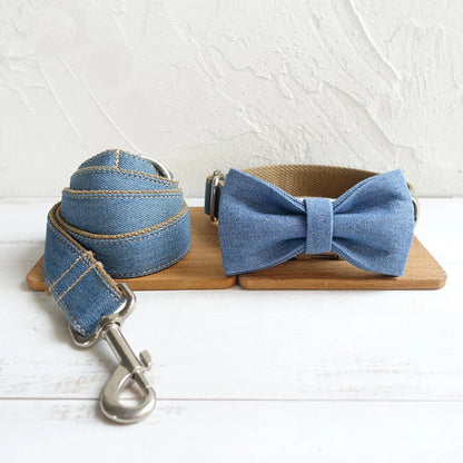 Light Jean Fiber Claw Dog Bowtie Pet Collar Accessory Puppy Cat Pet Supplies Grooming Tools Dogs Dismountable Ornamental Bow Tie Dogy