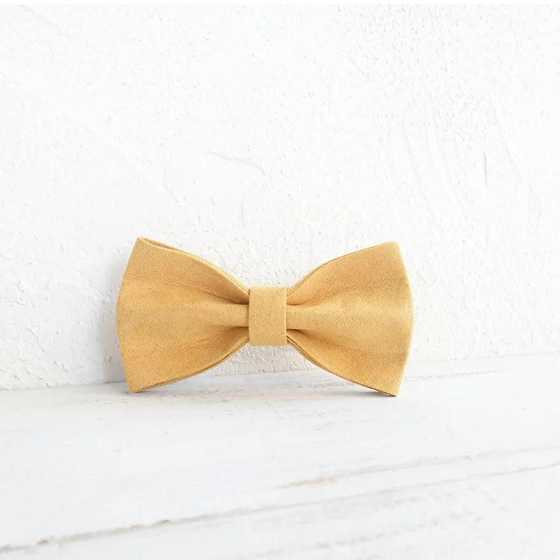 Yellow Velvet Dog Bowtie Pet Collar Accessory Puppy Cat Pet Supplies Grooming Tools Dogs Dismountable Ornamental Bow Tie Dogy