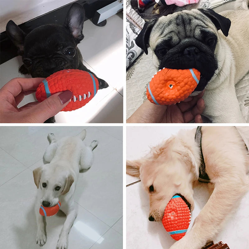 Squeaker French Bulldog Pet Ball Toys for Small Medium Dogs Rubber Puppy Dog Chew Toy Shiba Inu Balls mascotas Accessories Dogy