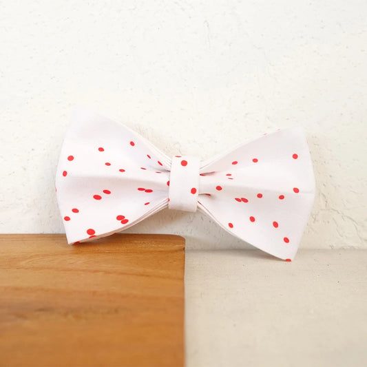 White Red Dot Dog Bowtie Pet Collar Accessory Puppy Cat Pet Supplies Grooming Tools Dogs Dismountable Ornamental Bow Tie Dogy