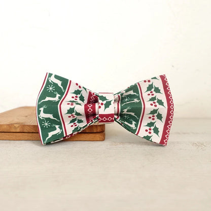 Christmas Deer Mistletoe Dog Bowtie Collar Accessory Puppy Cat Pet Supplies Grooming Tools Dogs Dismountable Ornamental Bow Tie Dogy