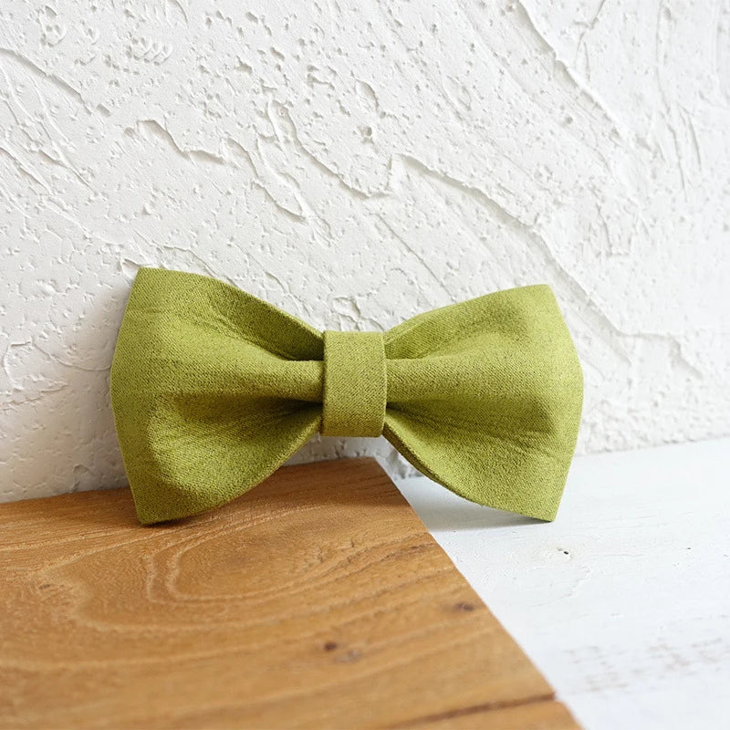 Light Green Velvet Dog Bowtie Pets Collar Accessory Puppy Cat Pet Supplies Grooming Tools Dogs Dismountable Ornamental Bow Ties Dogy