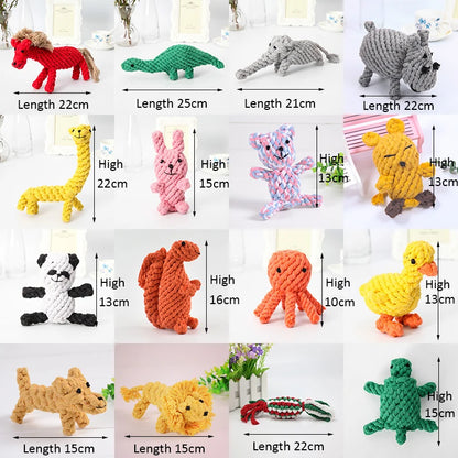 13 styles Bite Resistant Pet Rope Toys for Small Medium Dogs Cute Animals Giraffe Puppy Dog Chew Toymascotas perros accesorios - Dogy