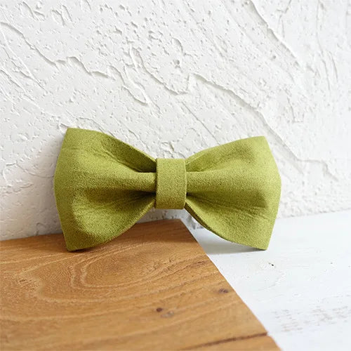 Light Green Velvet Dog Bowtie Pets Collar Accessory Puppy Cat Pet Supplies Grooming Tools Dogs Dismountable Ornamental Bow Ties Dogy