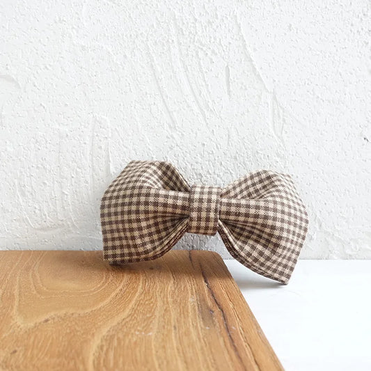 Coffee Plaid Cartoon Dog Bowtie Pet Collar Accessory Puppy Cat Pet Supplies Grooming Tools Dogs Dismountable Ornamental Bow Tie Dogy