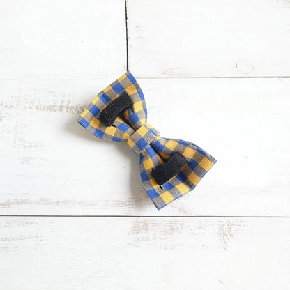 Yellow Blue Plaid Dog Bowtie Pets Collar Accessory Puppy Cat Pet Supplies Grooming Tools Dogs Dismountable Ornamental Bow Ties Dogy