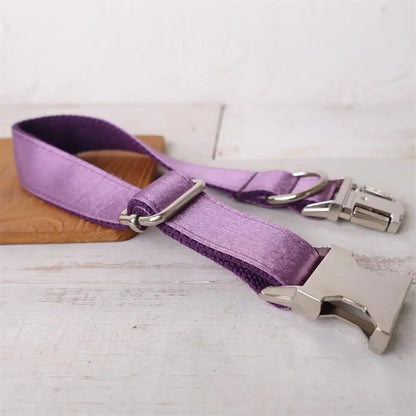 Personalized Dog Collar with Name Tag, Custom Pet Collar, Free Engraving, Pet Accessory, Shiny Purple Leash House of kix