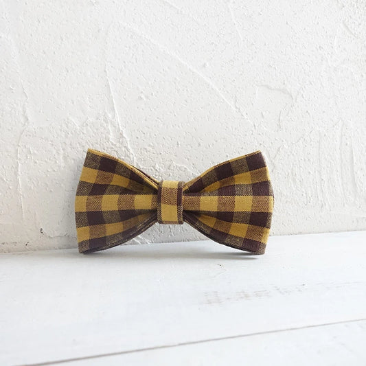 Brown Yellow Plaid Dog Bowtie Pets Collar Accessory Puppy Cat Pet Supplies Grooming Tools Dogs Dismountable Ornamental Bow Ties Dogy