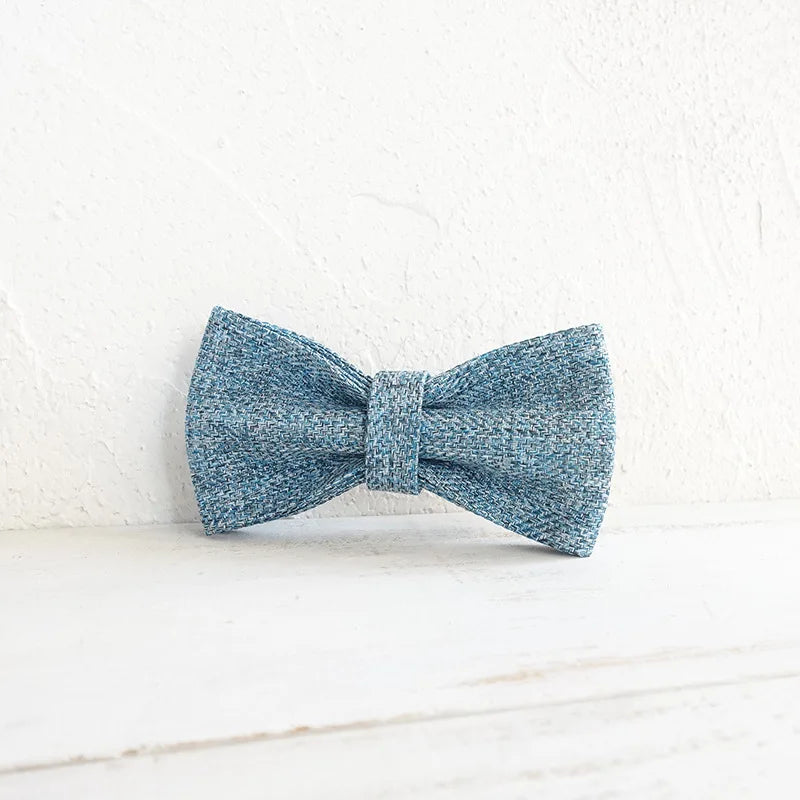 Light Blue Suit Linen Dog Bowtie Pet Collar Accessory Puppy Cat Pet Supplies Grooming Tools Dogs Dismountable Ornamental Bow Tie Dogy