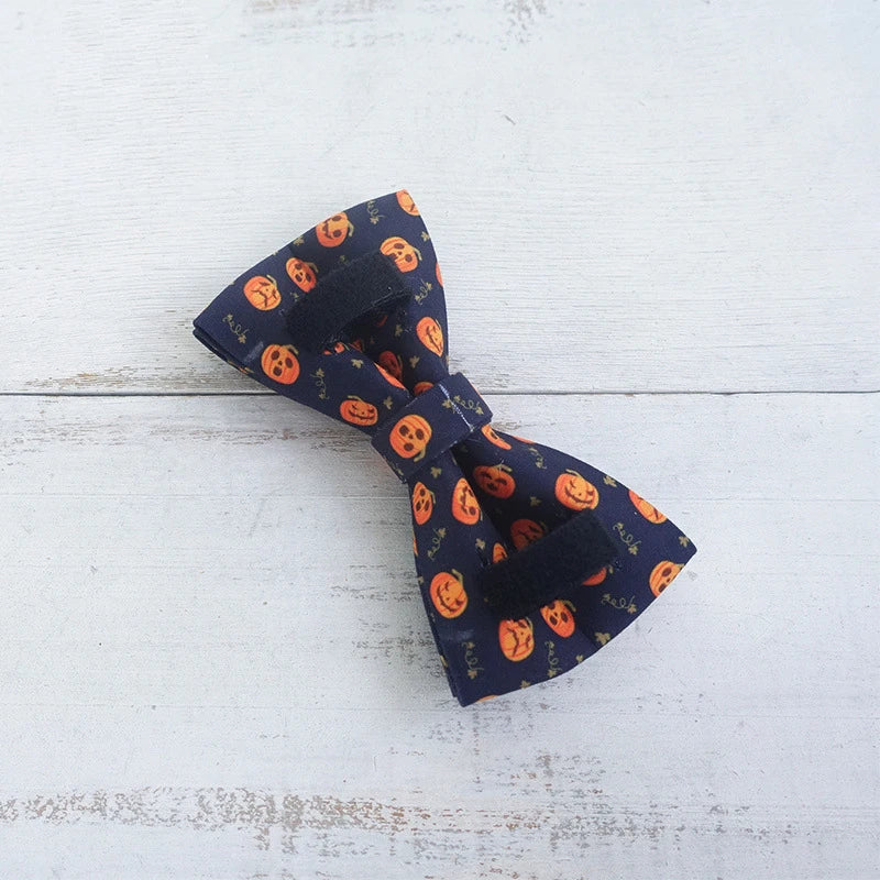 Halloween Pumpkin Dog Bowtie Collar Accessory Puppy Cat Pet Supplies Grooming Tools Dogs Dismountable Ornamental Bow Tie Dogy