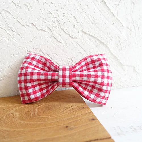 Red White Plaid Dog Bowtie Pets Collar Accessory Puppy Cat Pet Supplies Grooming Tools Dogs Dismountable Ornamental Bow Ties Dogy