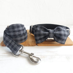 Black Grey Plaid Dog Bowtie Pet Collar Accessory Puppy Cat Pet Supplies Grooming Tools Dogs Dismountable Ornamental Bow Tie Dogy