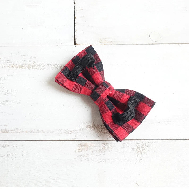 Black Red Plaid Dog Bowtie Pets Collar Accessory Puppy Cat Pet Supplies Grooming Tools Dogs Dismountable Ornamental Bow Ties Dogy