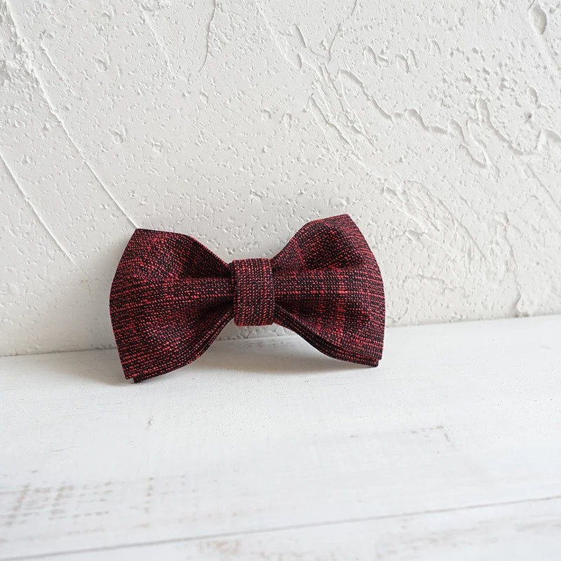 Red Black Suit Linen Dog Bowtie Pet Collar Accessory Puppy Cat Pet Supplies Grooming Tools Dogs Dismountable Ornamental Bow Ties Dogy