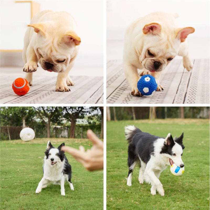 Squeaker French Bulldog Pet Ball Toys for Small Medium Dogs Rubber Puppy Dog Chew Toy Shiba Inu Balls mascotas Accessories Dogy