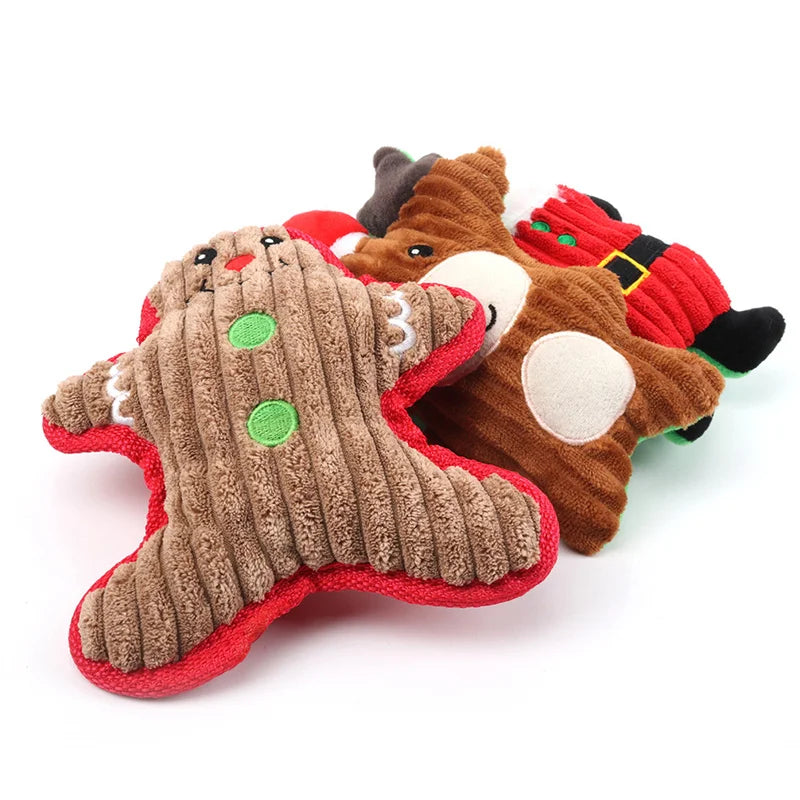 Christmas Cat Dog Squeaky Toys Plush Pet Chew Toy for Small Dogs Chihuahua Puppy Yorkie mascotas Accessories juguetes para perro Dogy