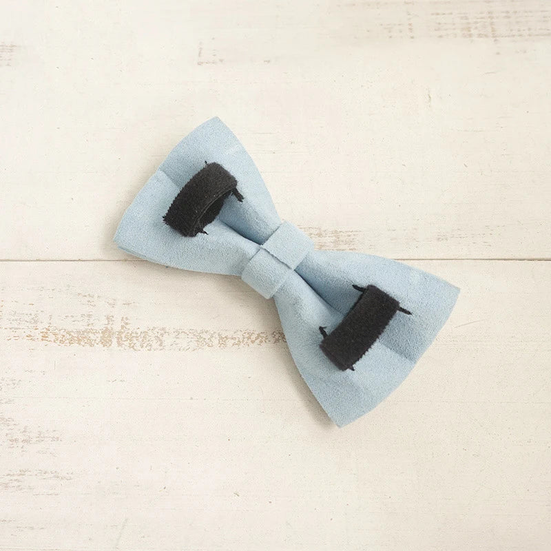 Light Blue Velvet Dog Bowtie Collar Accessory Puppy Cat Pet Supplies Grooming Tools Dogs Dismountable Ornamental Bow Tie Dogy