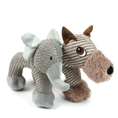 Bite Resistant Linen Puppy Dog Chew Toy Squeaky Elephant Horse Shape Pet Toys for Small Medium Dogs French Bulldog Accessories - Dogy