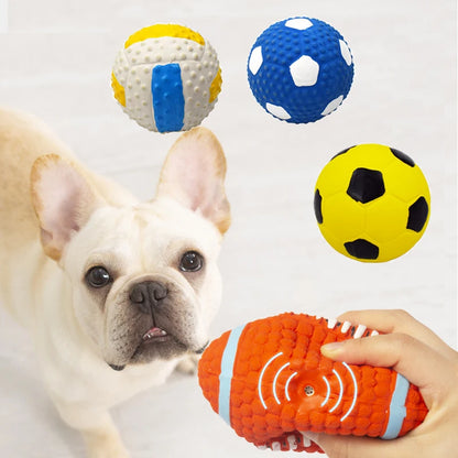 Squeaker French Bulldog Pet Ball Toys for Small Medium Dogs Rubber Puppy Dog Chew Toy Shiba Inu Balls mascotas Accessories Dogy