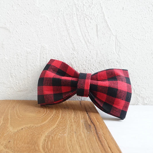 Black Red Plaid Dog Bowtie Pets Collar Accessory Puppy Cat Pet Supplies Grooming Tools Dogs Dismountable Ornamental Bow Ties Dogy