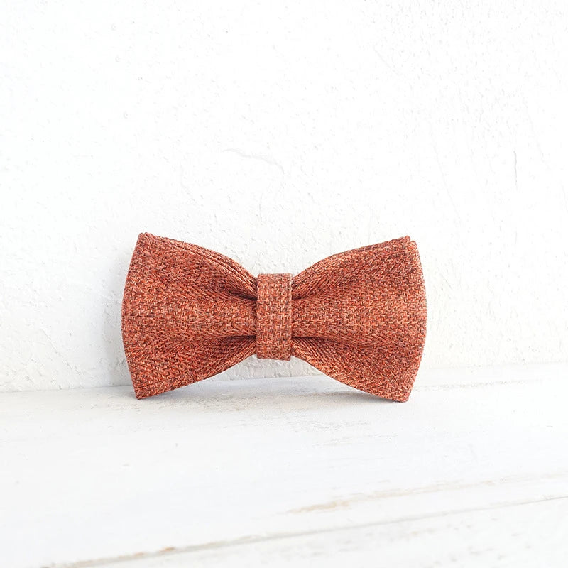 Orange Suit Linen Dog Bowtie Pet Collar Accessory Puppy Cat Pet Supplies Grooming Tools Dogs Dismountable Ornamental Bow Tie Dogy