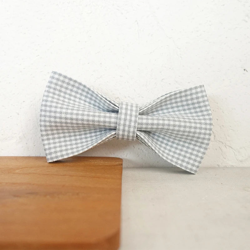 Blue Plaid Dog Bowtie Pet Collar Accessory Puppy Cat Pet Supplies Grooming Tools Dogs Dismountable Ornamental Bow Tie Dogy