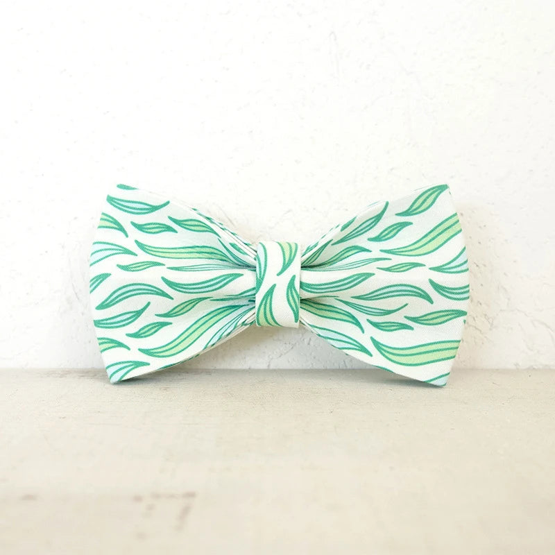 Green Leafs Dog Bowtie Pet Collar Accessory Puppy Cat Pet Supplies Grooming Tools Dogs Dismountable Ornamental Bow Tie Dogy