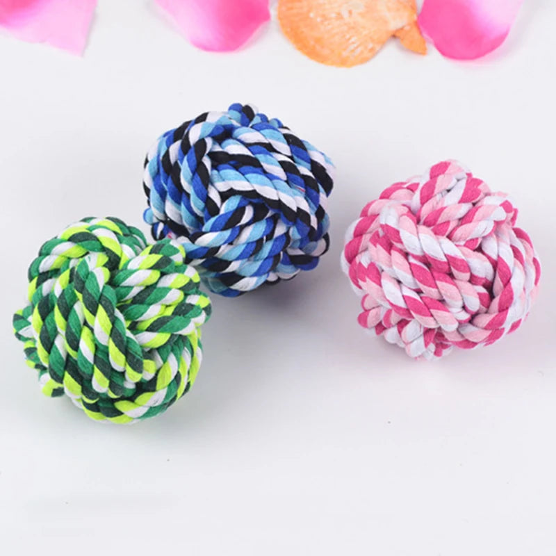 Random Color Puppy Dog Rope Knot Ball Toy Bite Resistant Pet Chew Toys For Small Medium Dogs Pets Supplies honden speelgoed - Dogy