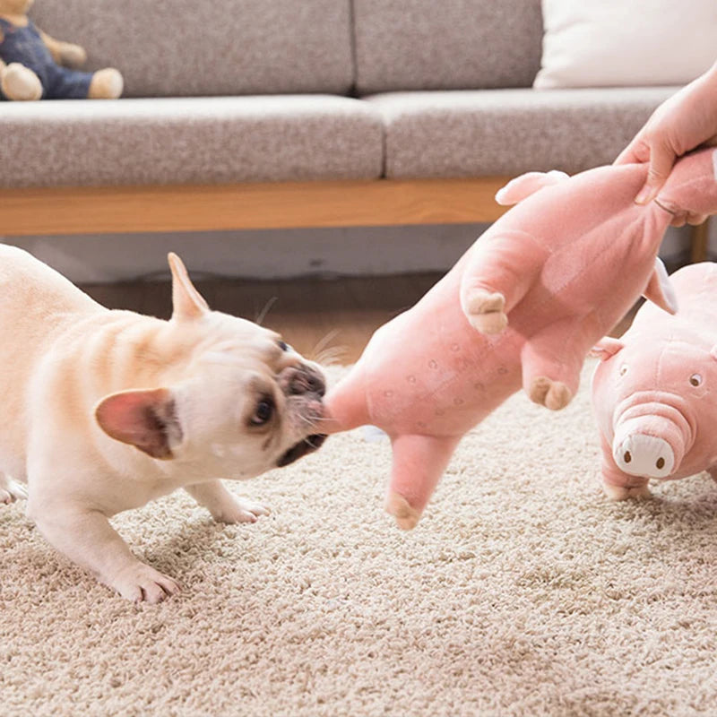 Cute Plush Pig French Bulldog Chew Toys for Dogs Bite-resistant Pet Dog Toy Venting Doll Sleeping with Animals Mascotas Supplies Dogy