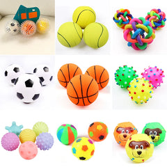 1pcs Diameter 6cm Squeaky Pet Dog Ball Toys for Small Dogs Rubber Chew Puppy Toy Dog Stuff Dogs Toys Pets brinquedo cachorro - Dogy