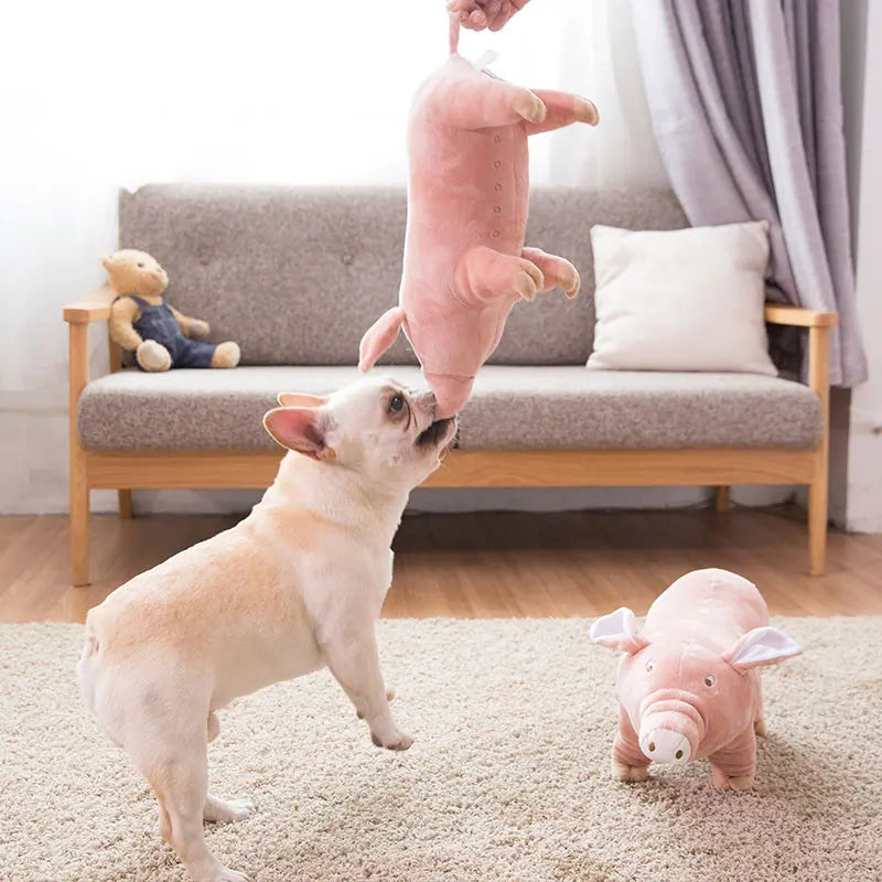 Cute Plush Pig French Bulldog Chew Toys for Dogs Bite-resistant Pet Dog Toy Venting Doll Sleeping with Animals Mascotas Supplies Dogy