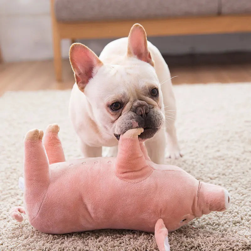 Cute Plush Pig French Bulldog Chew Toys for Dogs Bite-resistant Pet Dog Toy Venting Doll Sleeping with Animals Mascotas Supplies Dogy