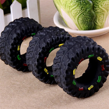 Rubber Tires Shape Pet Cat Dog Toys For Small Dogs Squeaky Kedi Puppy Toy For Dogs Cats Chew Dogs Pets Toys Supplies Jouet Chien - Dogy