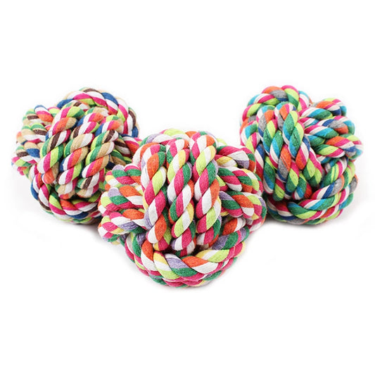 Random Color Puppy Dog Rope Knot Ball Toy Bite Resistant Pet Chew Toys For Small Medium Dogs Pets Supplies honden speelgoed - Dogy