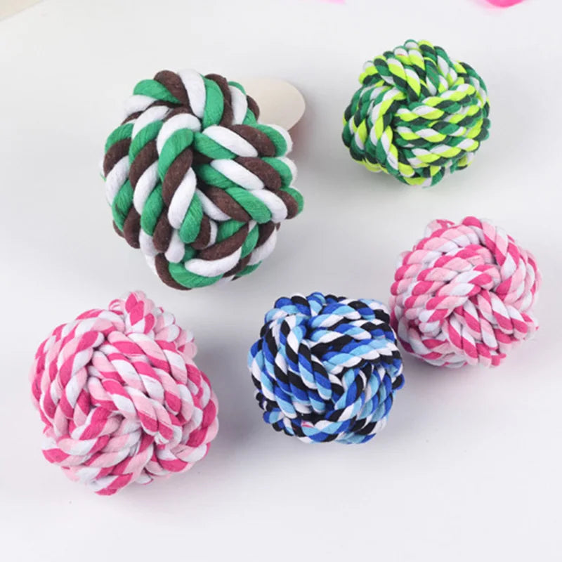 Random Color Puppy Dog Rope Knot Ball Toy Bite Resistant Pet Chew Toys For Small Medium Dogs Pets Supplies honden speelgoed - Dogy